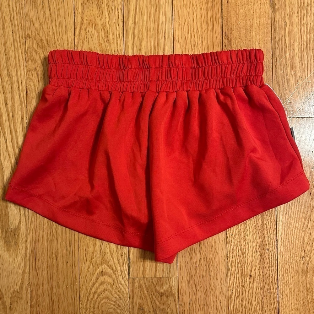 LF the Brand 80s style Red Buckle Track Short Shorts Women’s Size S/M - Picture 3 of 16